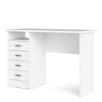 Function Plus 4 Drawer Desk in White