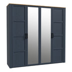 Bohol 2 Door 2 Mirrored Door Wardrobe in Riviera Oak/White