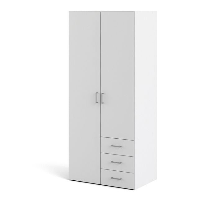 Space Wardrobe 2 Doors 3 Drawers White 1751