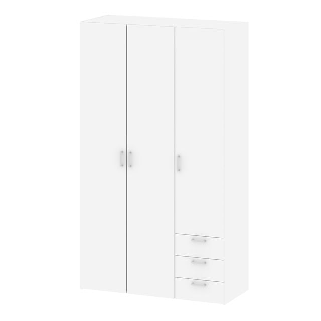 Space Wardrobe 3 Doors 3 Drawers in White 2001