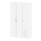 Space Wardrobe 3 Doors 3 Drawers in White 2001