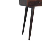 Curved Light Walnut Console Tables