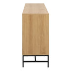 Albany Wide Chest of 6 Drawers in Oak/Black Legs