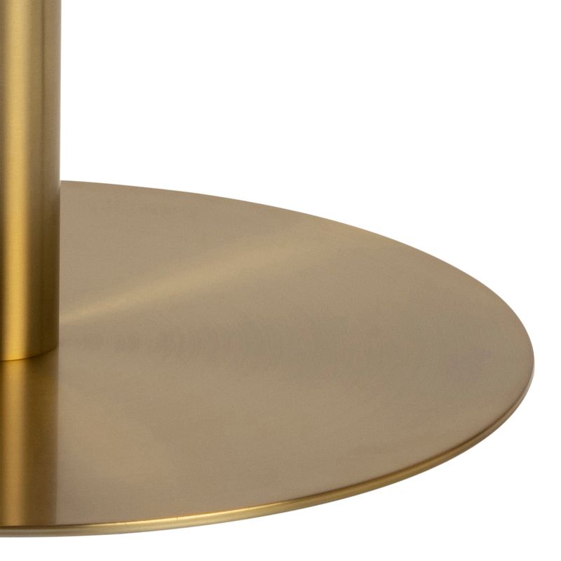 Corby Round Dining Table with White Polished Marble Top