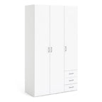 Space Wardrobe 3 Doors 3 Drawers in White 2001