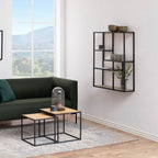 Seaford Black Metal Wall Shelf with 3 Additional Shelves