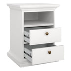 Paris Package - Bedside 2 Drawers + Chest of 4 Drawers + Wardrobe with 2 Doors