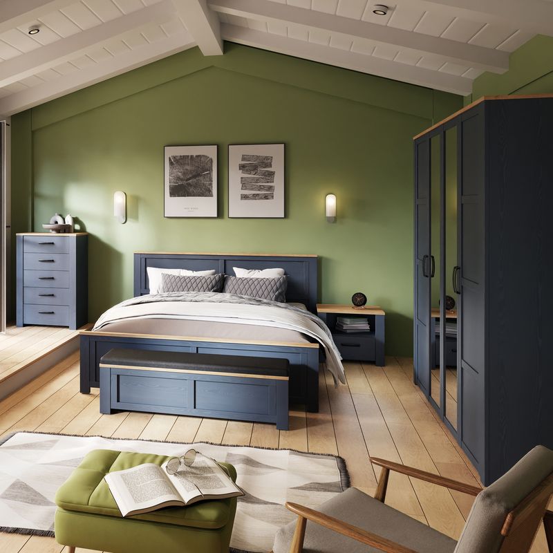 Bohol 2 Door 2 Mirrored Door Wardrobe in Riviera Oak/White