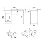 Function Plus 4 Drawer Desk Handleless Drawer in Jackson Hickory Oak