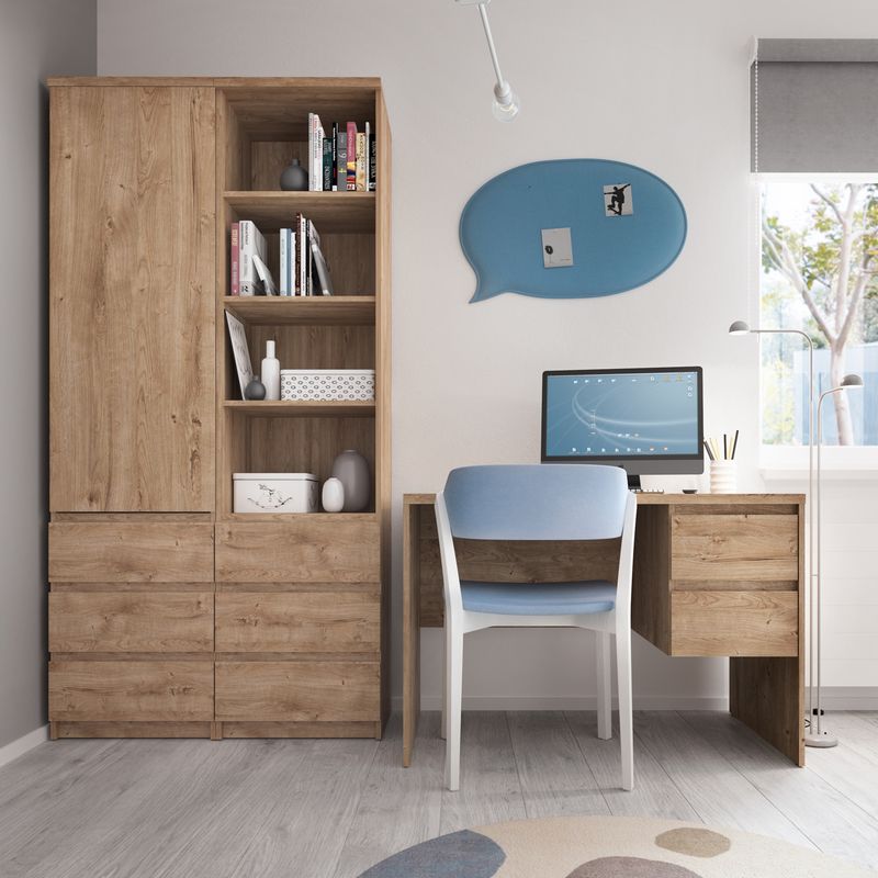 Fribo Tall Narrow 3 Drawer Bookcase