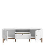 Wensley 2 Door 1 Drawer TV Unit in Light Grey and Oak inc LED Lighting