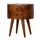 Chestnut Rounded Bedside Tables