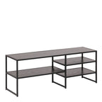 Seaford Black Metal Open TV Unit with 3 Shelves