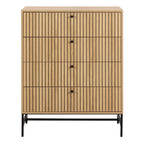 Albany Chest of 4 Drawers in Oak/Black Legs