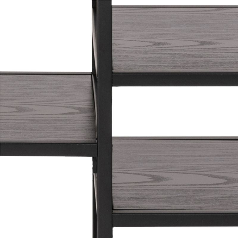 Seaford Black Metal Open TV Unit with 3 Shelves